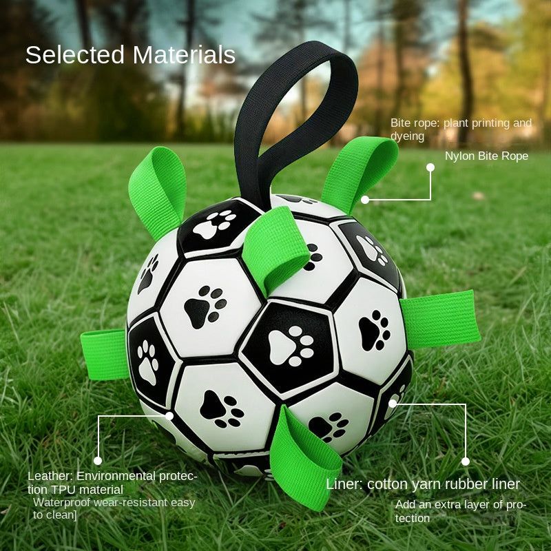 Dog Chew Ball Toy – Teeth Cleaning Soccer Ball for Outdoor Play