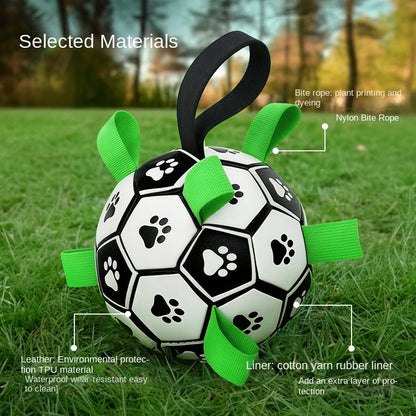 Dog Chew Ball Toy – Teeth Cleaning Soccer Ball for Outdoor Play