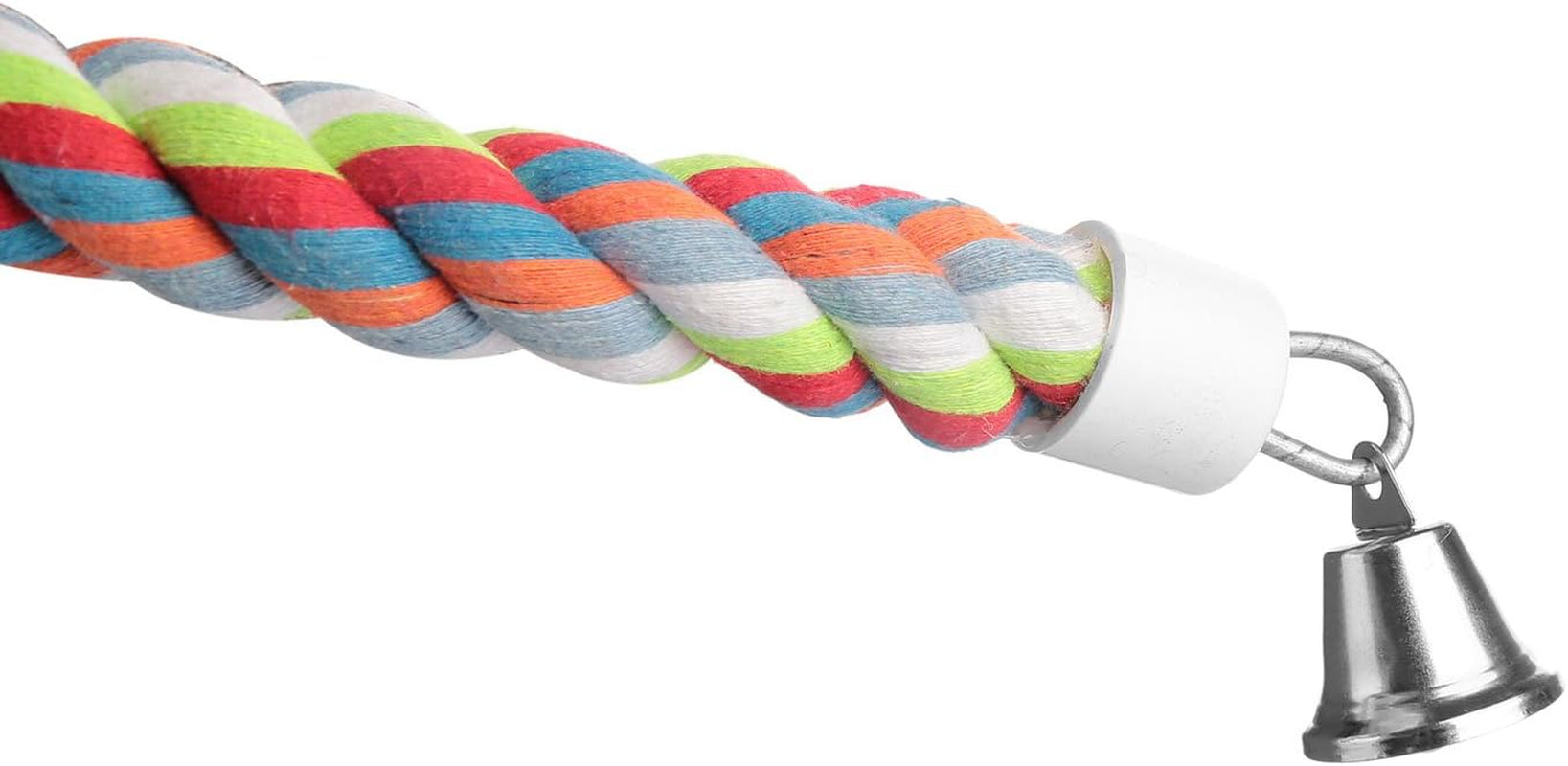 Bird Climbing Rope Perch Toy – 94.5” Bungee Parrot Rope with Bell