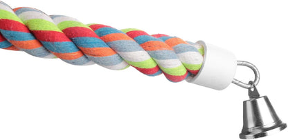 Bird Climbing Rope Perch Toy – 94.5” Bungee Parrot Rope with Bell