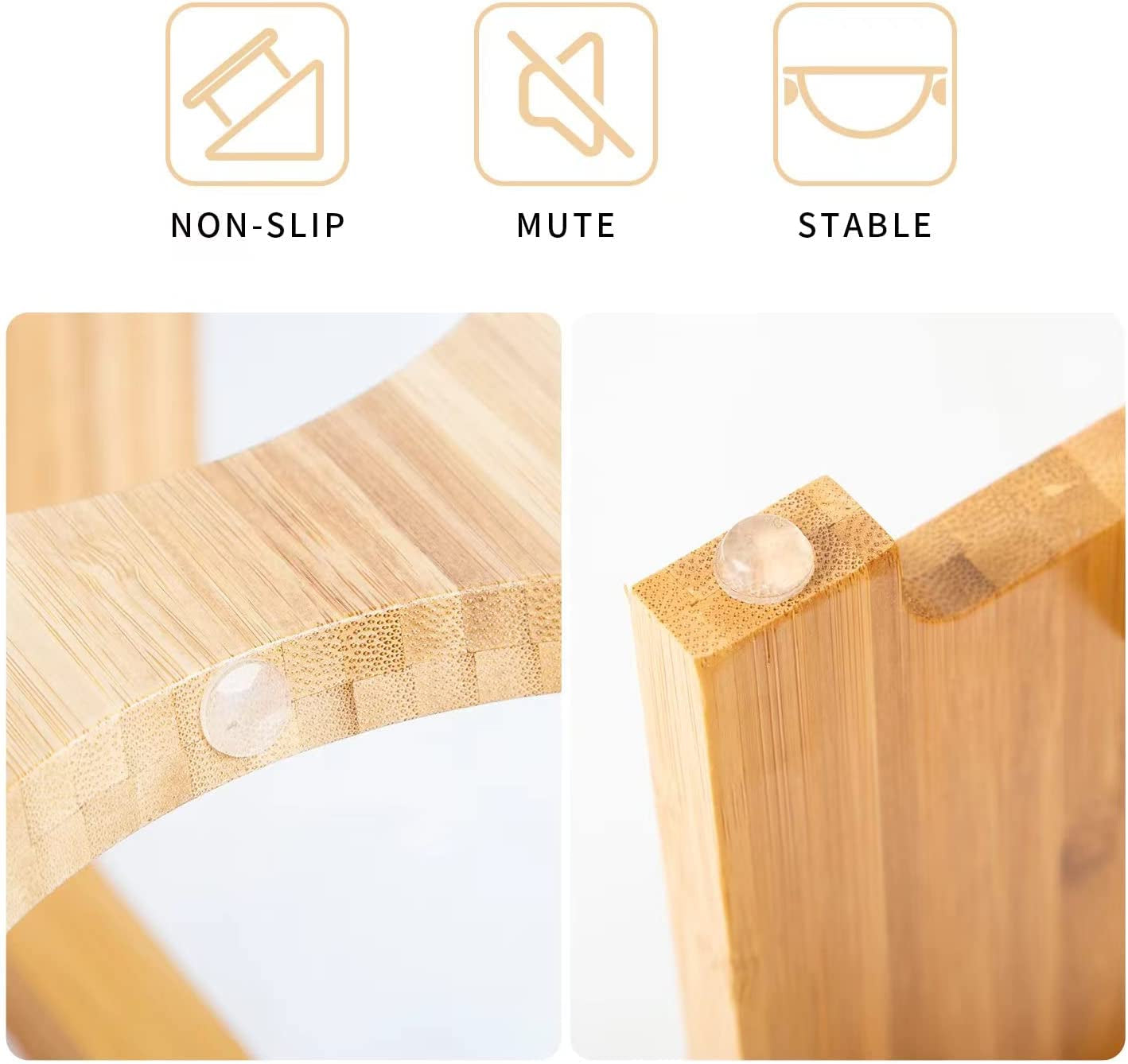 Bamboo Raised Pet Bowls – 4” Elevated Feeder for Cats & Small Dogs