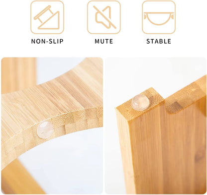 Bamboo Raised Pet Bowls – 4” Elevated Feeder for Cats & Small Dogs