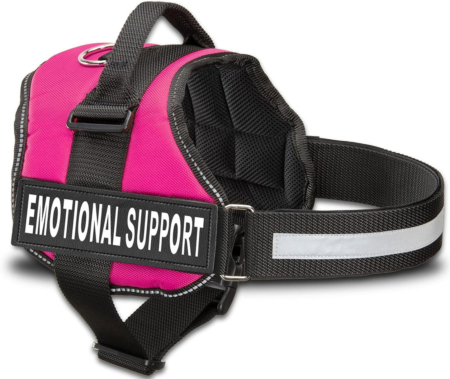 Emotional Support Dog Vest – XXS Pink Reflective Harness with Removable Patches