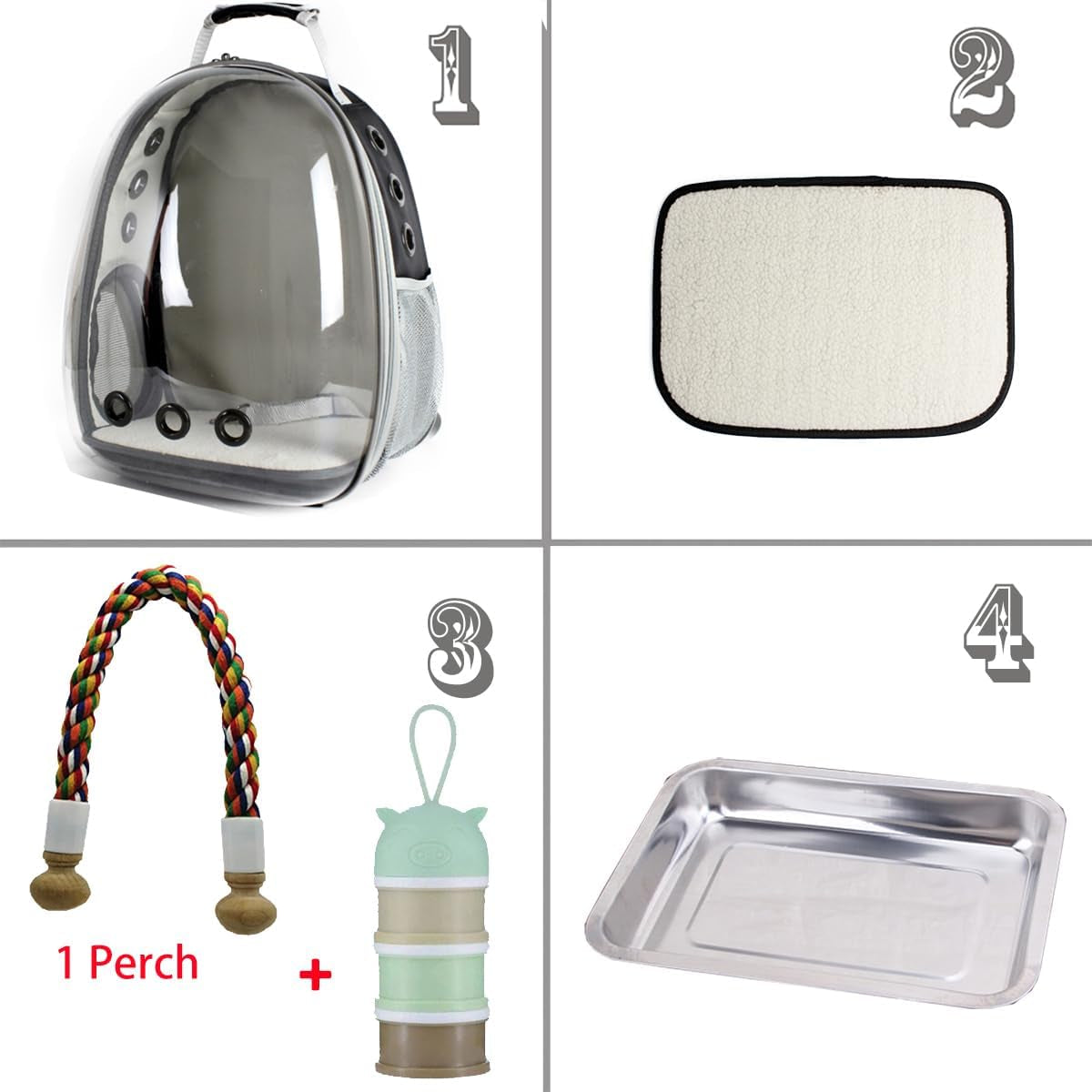 Bird Travel Carrier Backpack – Clear Space Capsule Bird Cage for Parakeets, Cockatiels & Small Parrots