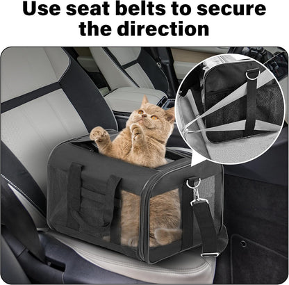 Soft-Sided Pet Travel Carrier – Airline-Approved Portable Carrier for Cats and Small Dogs, Medium