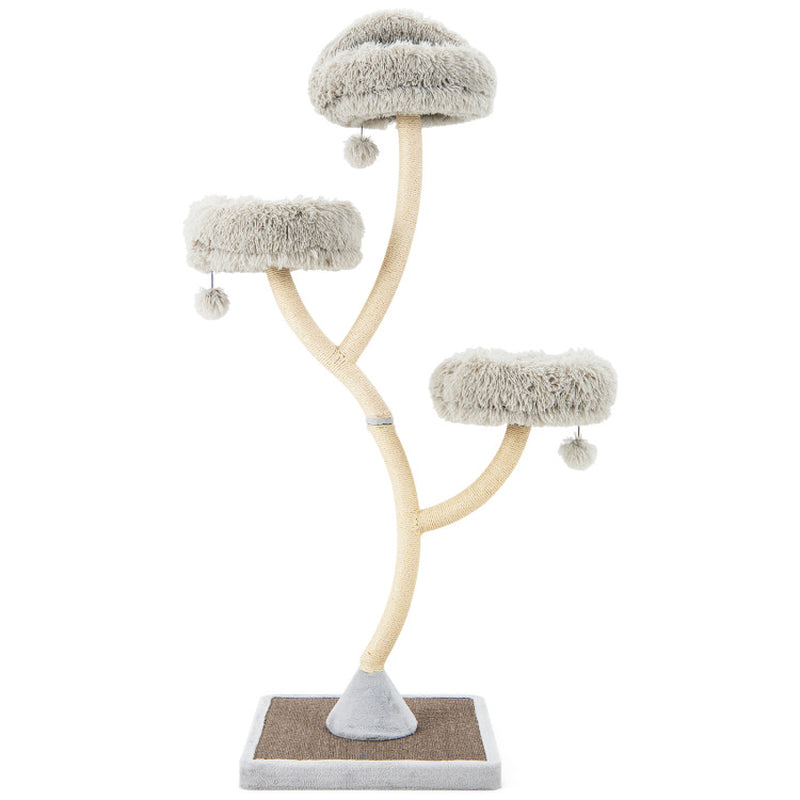 70” Metal Cat Tree Tower with Plush Perches