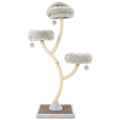 70” Metal Cat Tree Tower with Plush Perches