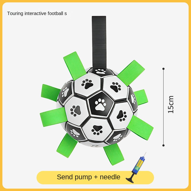 Dog Chew Ball Toy – Teeth Cleaning Soccer Ball for Outdoor Play