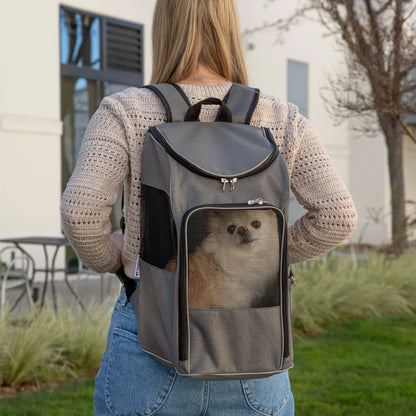 2-in-1 Pet Travel Backpack – Grey