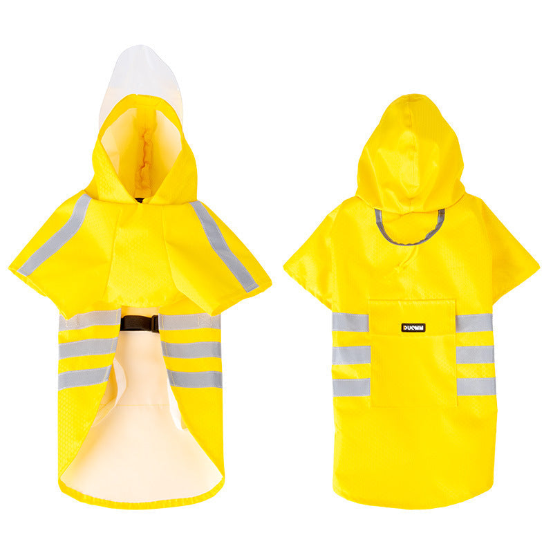 Waterproof Dog Raincoat – Hooded Reflective Pet Poncho