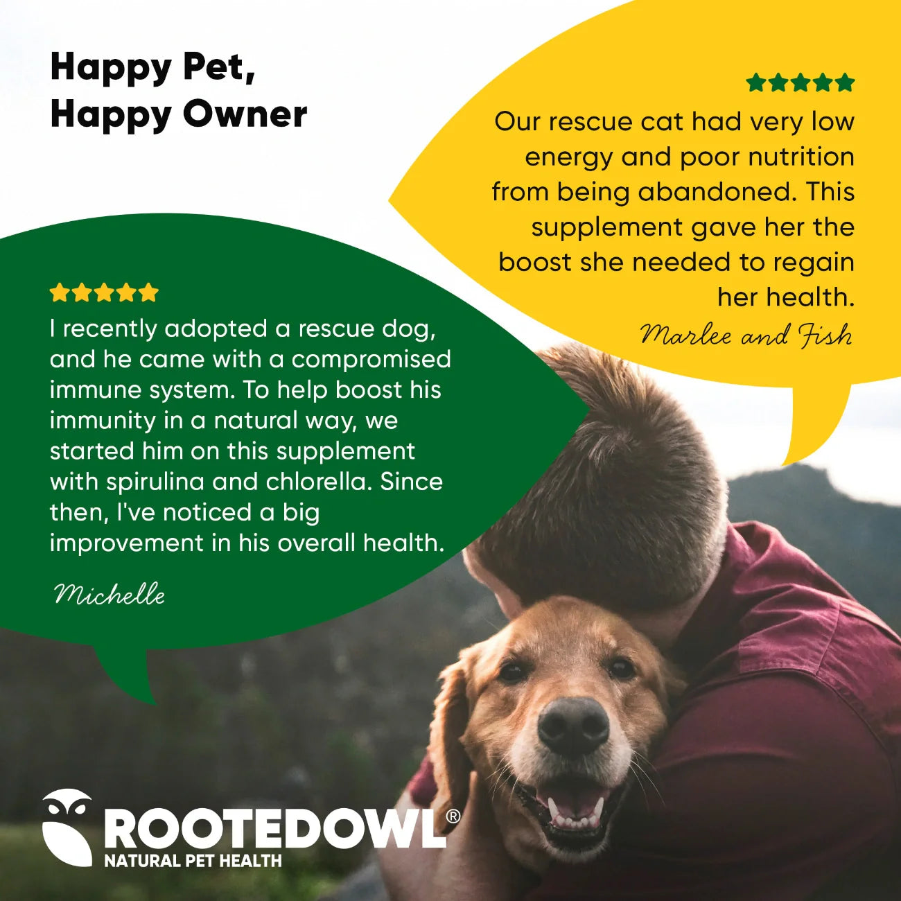 Rooted Owl Spirulina & Chlorella Capsules for Dogs & Cats