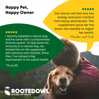 Rooted Owl Spirulina & Chlorella Capsules for Dogs & Cats