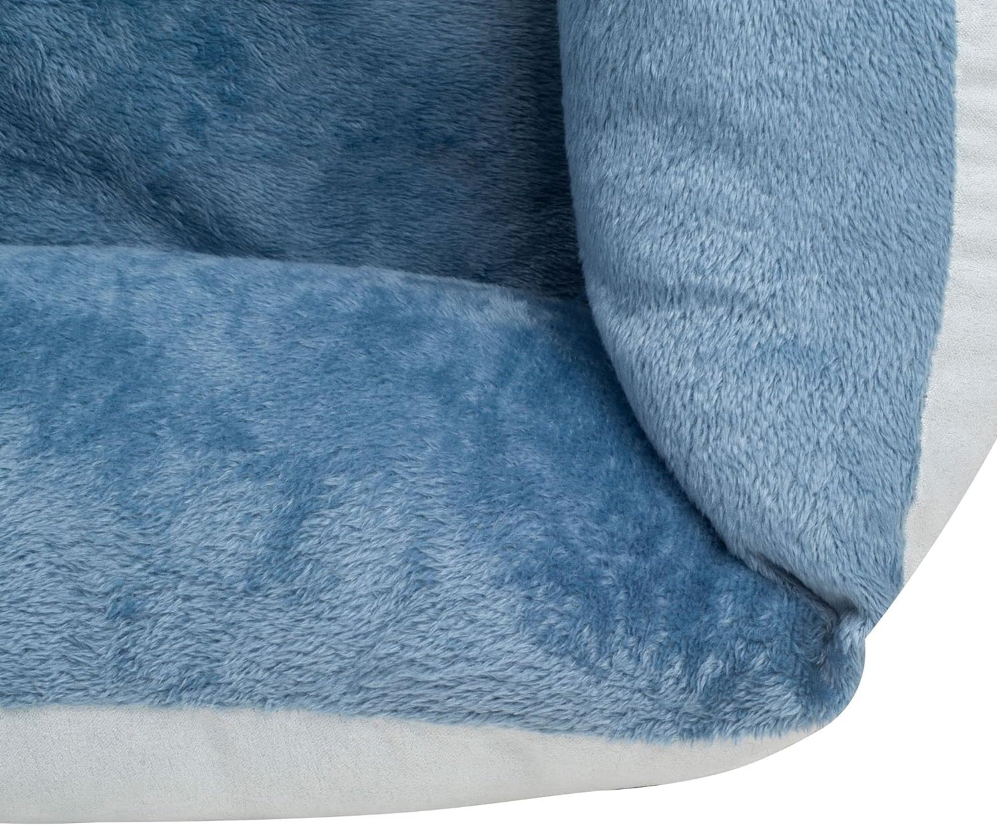 Orthopedic Rectangle Dog Bed – Medium 25” x 21” Bolster Pet Bed with Removable Insert, Blue