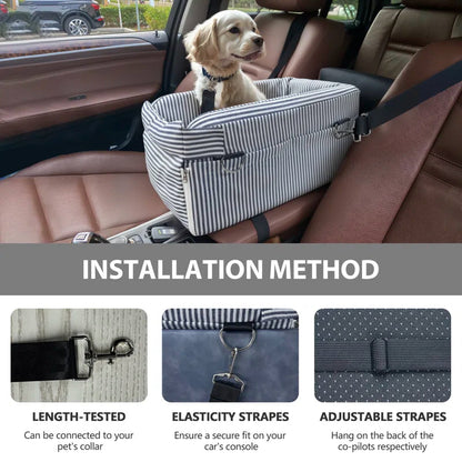 Center Console Dog Car Seat for Small Dogs