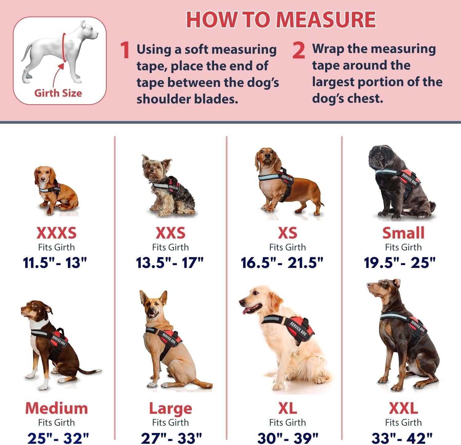 Service Dog Vest and Leash Set – Pink XXS Reflective Mesh Harness with Removable Patches