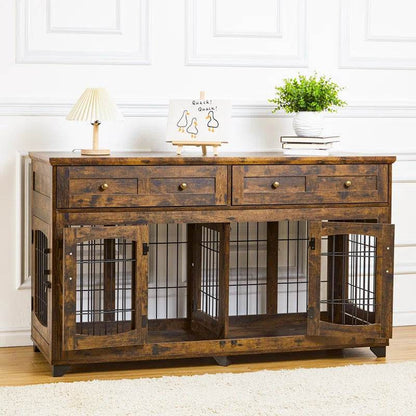 Modern Console Dog Crate with Storage