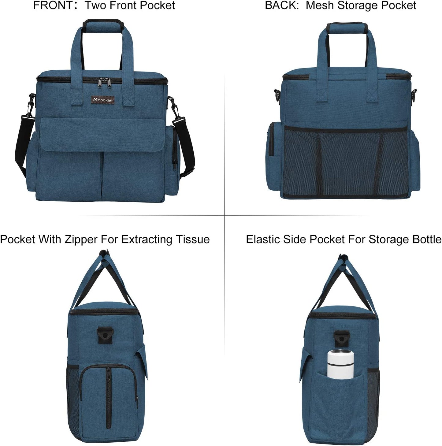 Pet Travel Bag – Blue Airline-Approved Pet Travel Tote with Food Containers and Bowls
