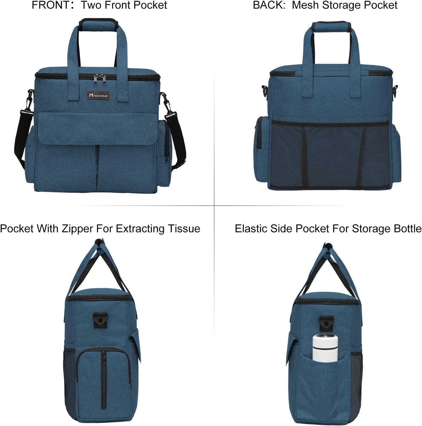 Pet Travel Bag – Blue Airline-Approved Pet Travel Tote with Food Containers and Bowls