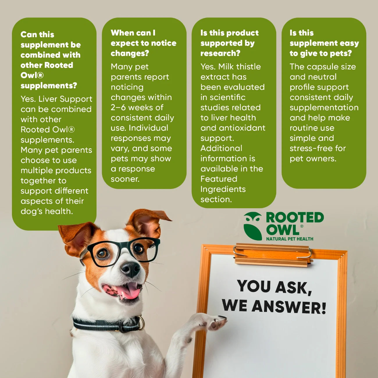 Rooted Owl Liver Support Capsules for Dogs