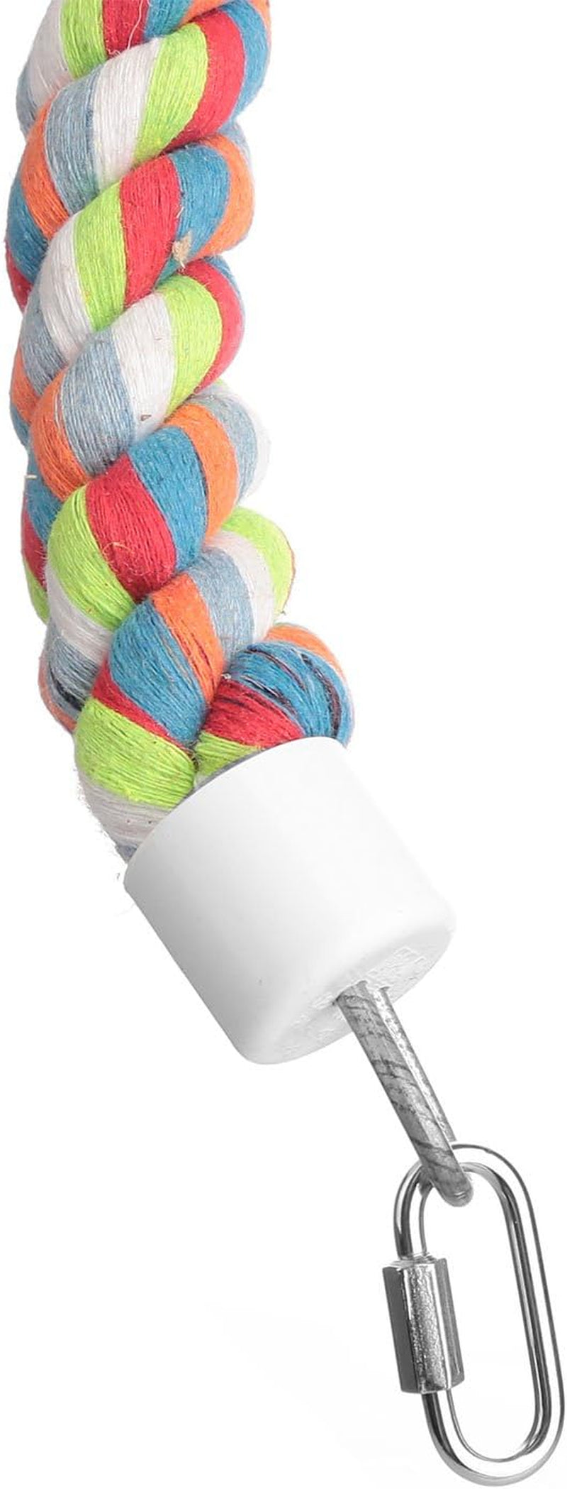 Bird Climbing Rope Perch Toy – 94.5” Bungee Parrot Rope with Bell