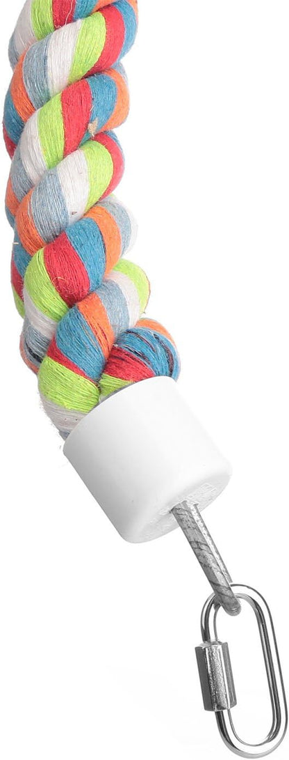 Bird Climbing Rope Perch Toy – 94.5” Bungee Parrot Rope with Bell