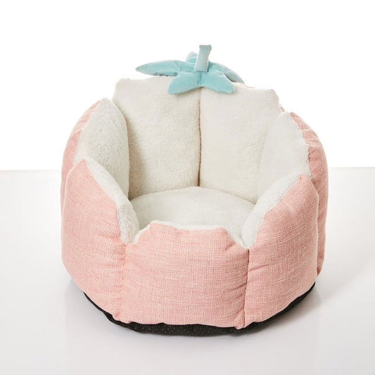 Strawberry Pet Bed – Soft Washable Pet Bed with Non-Slip Bottom for Cats & Dogs