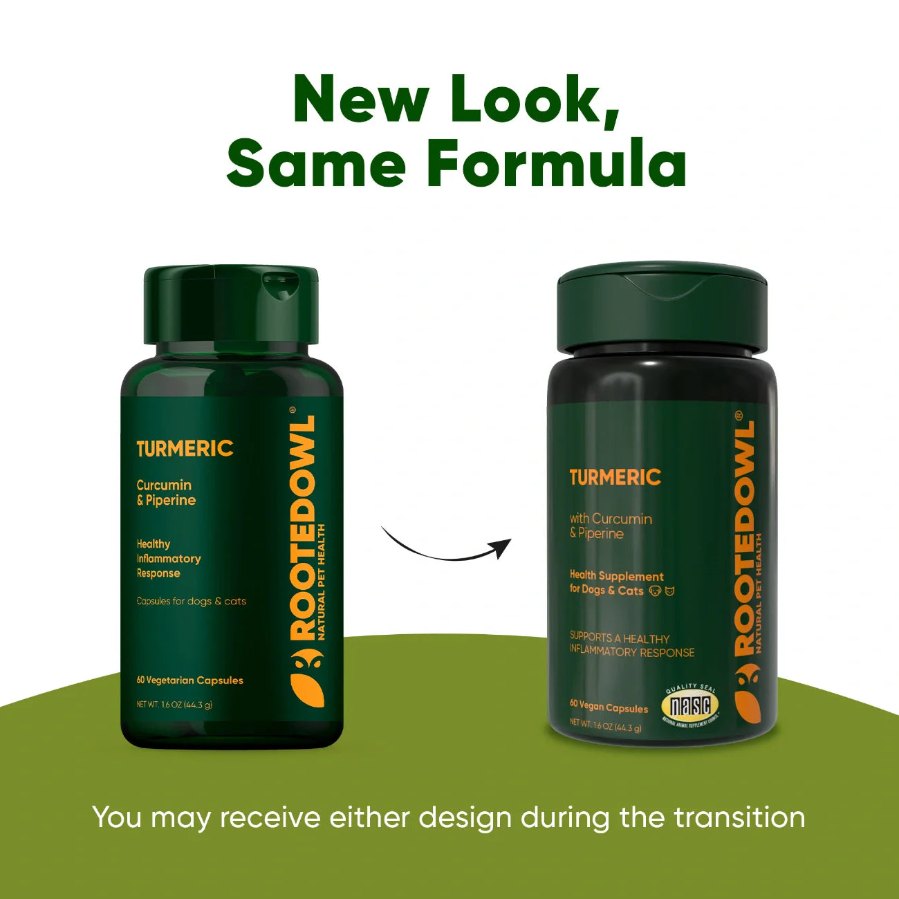 Rooted Owl Turmeric Capsules for Dogs & Cats