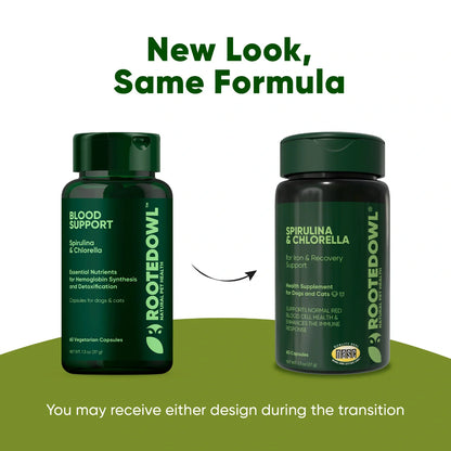 Rooted Owl Spirulina & Chlorella Capsules for Dogs & Cats