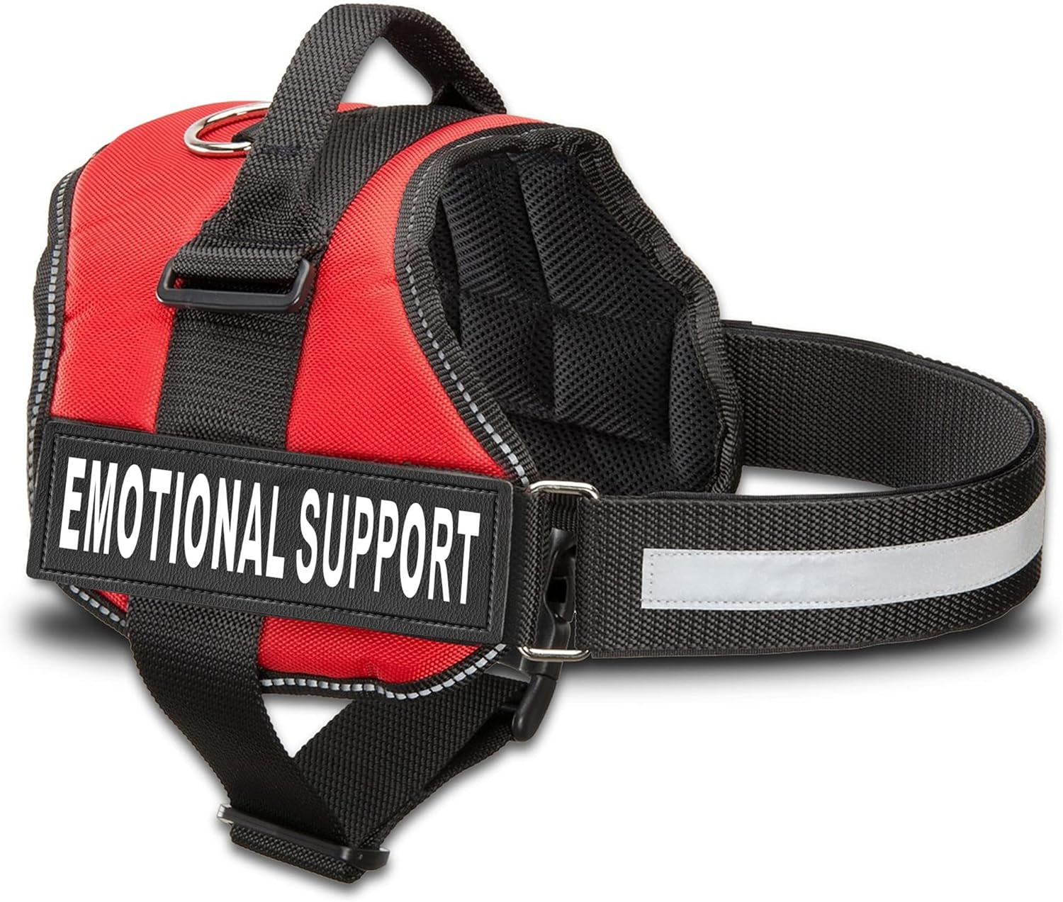 Emotional Support Dog Vest – XXS Bright Red Reflective Harness with Removable Patches