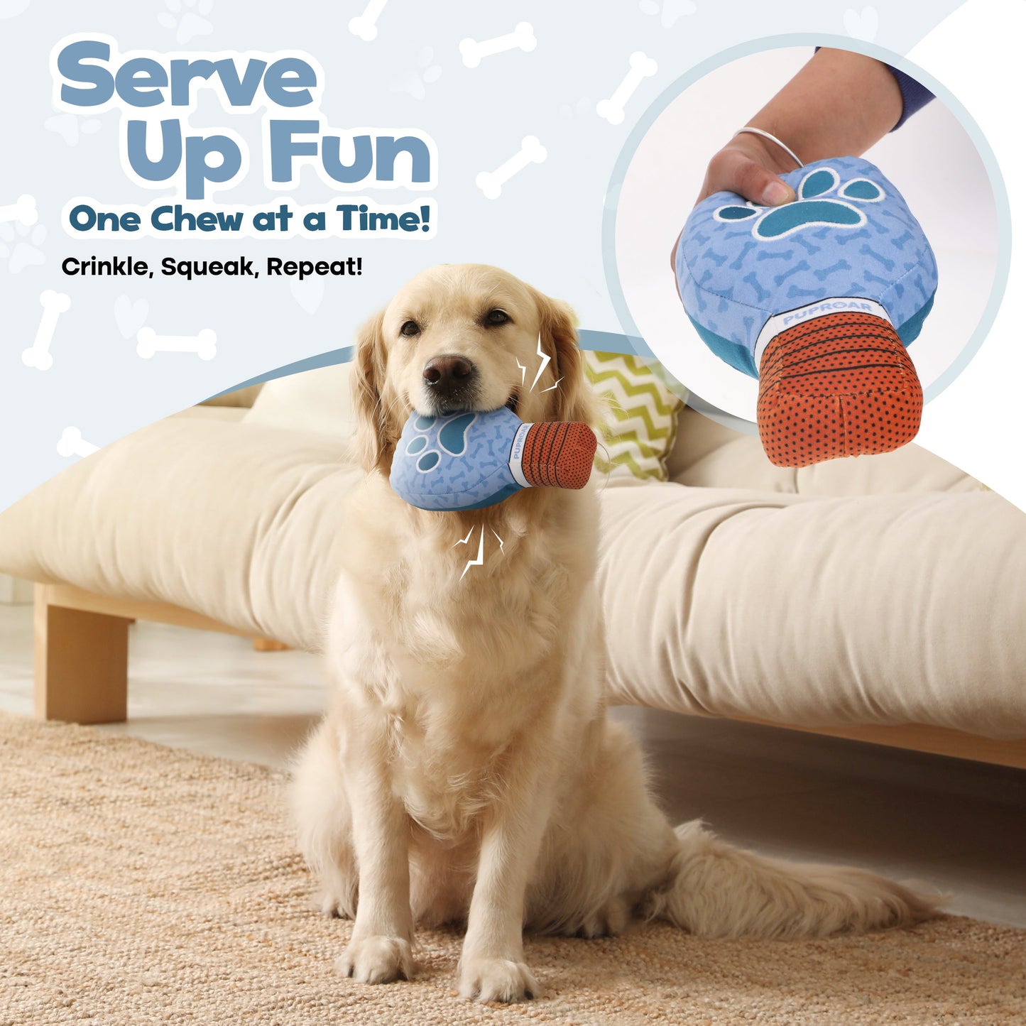 PupRoar Pickleball Squeaky Dog Toy