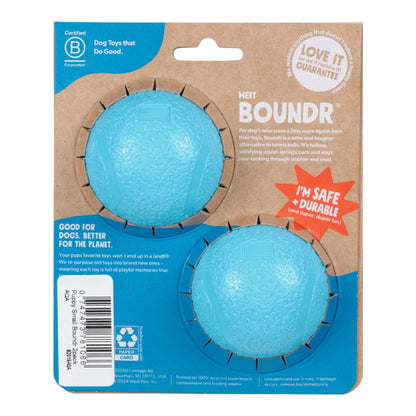 West Paw Boundr Tough Dog Ball 2-Pack – Small Aqua