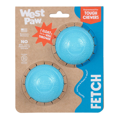 West Paw Boundr Tough Dog Ball 2-Pack – Small Aqua