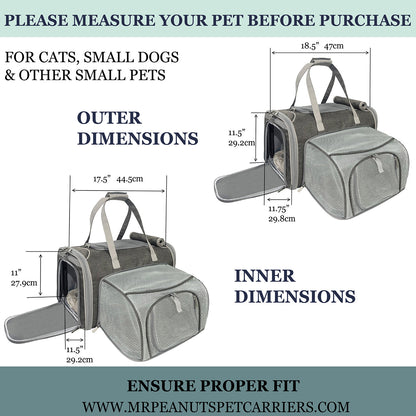Mr. Peanut’s Gold Series V3.0 Expandable Pet Carrier – FAA Airline-Friendly Travel Carrier