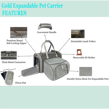 Mr. Peanut’s Gold Series V3.0 Expandable Pet Carrier – FAA Airline-Friendly Travel Carrier