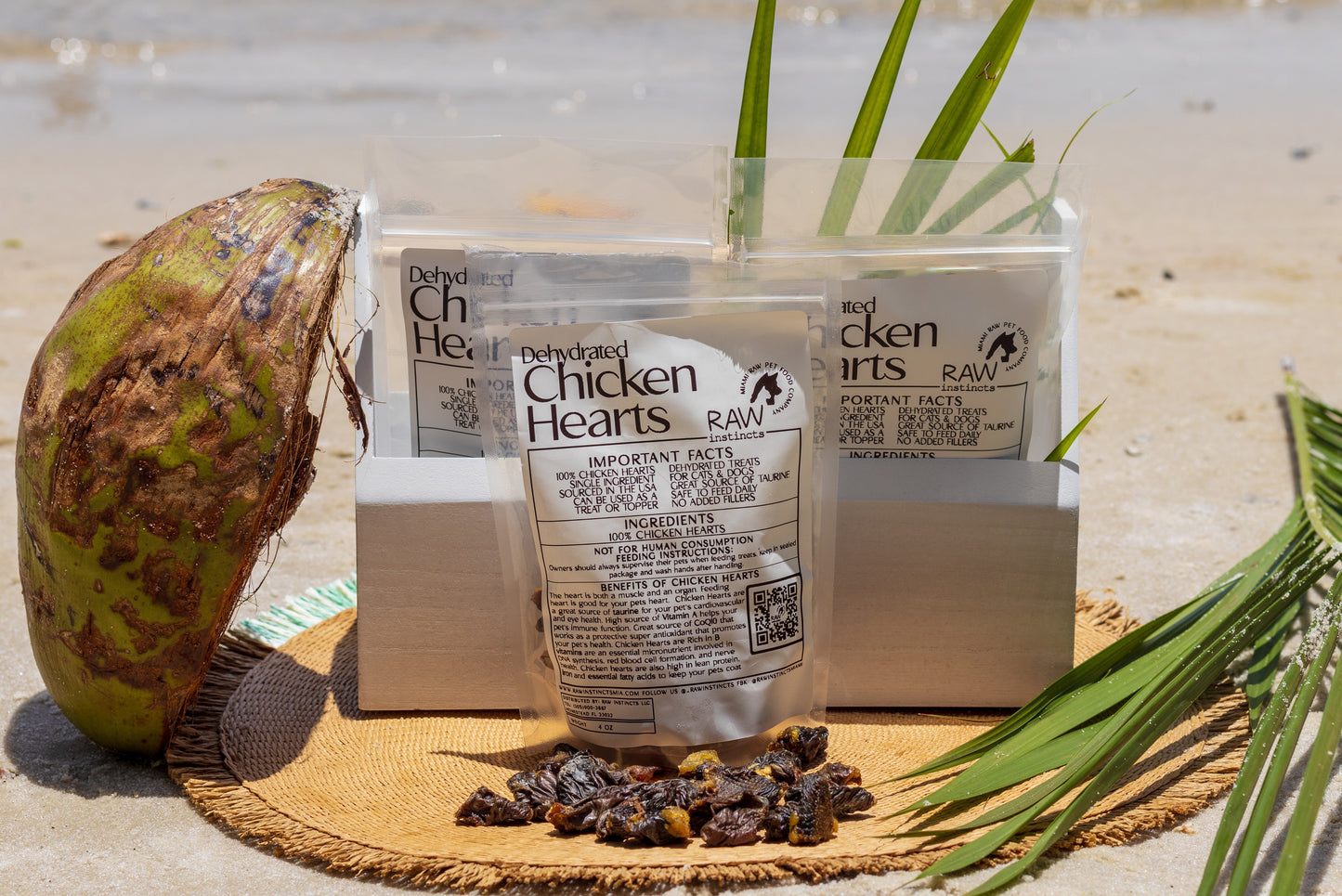 Raw Instincts Dehydrated Chicken Hearts for Cats & Dogs - 3.5 oz