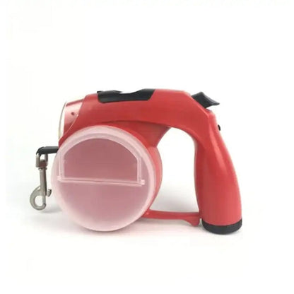 5 in 1 Retractable Dog Leash – LED Walking Lead with Poop Bag Holder