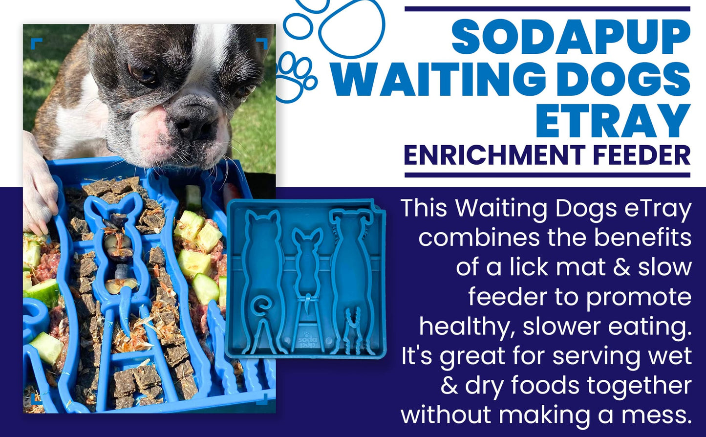 SodaPup Waiting Dogs eTray – Shallow Slow Feeder & Enrichment Tray