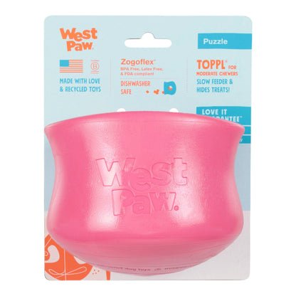 West Paw Toppl Geranium Treat Toy – Puzzle Feeder for Moderate Chewers