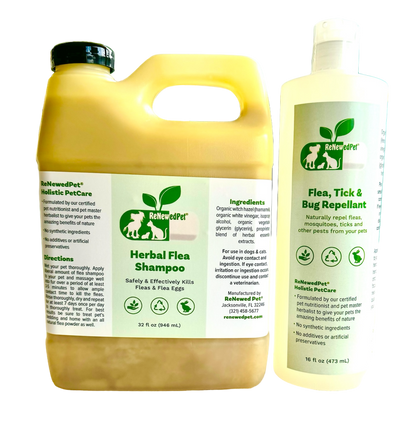 ReNewedPet Flea-X Shampoo & Repellent Kit