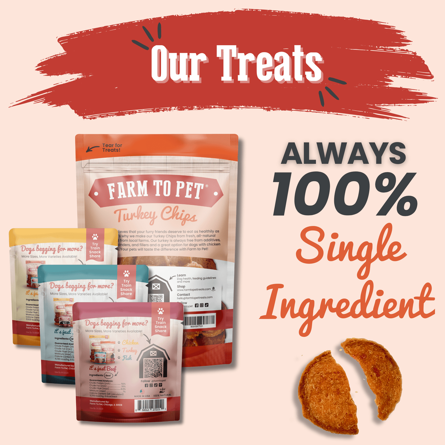 Farm to Pet Puppy Pack Single-Ingredient Dog Treat Starter Pack