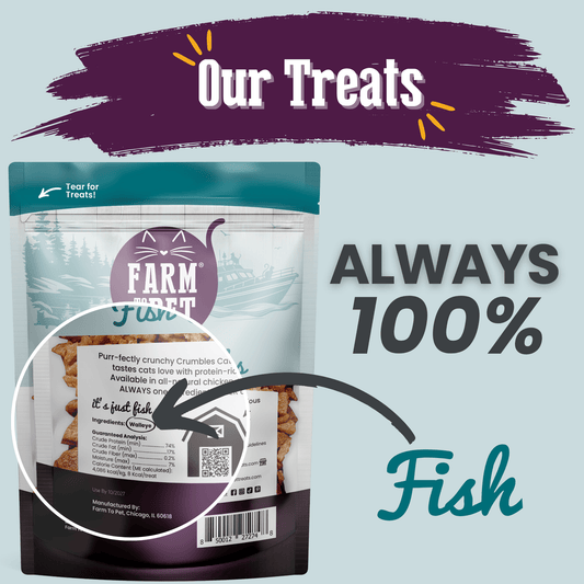 Farm to Pet Fish Crumbles All-Natural Walleye Cat Treats