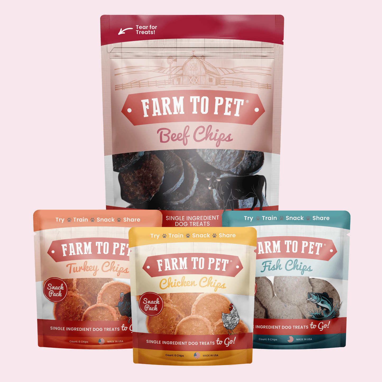 Farm to Pet Puppy Pack Single-Ingredient Dog Treat Starter Pack