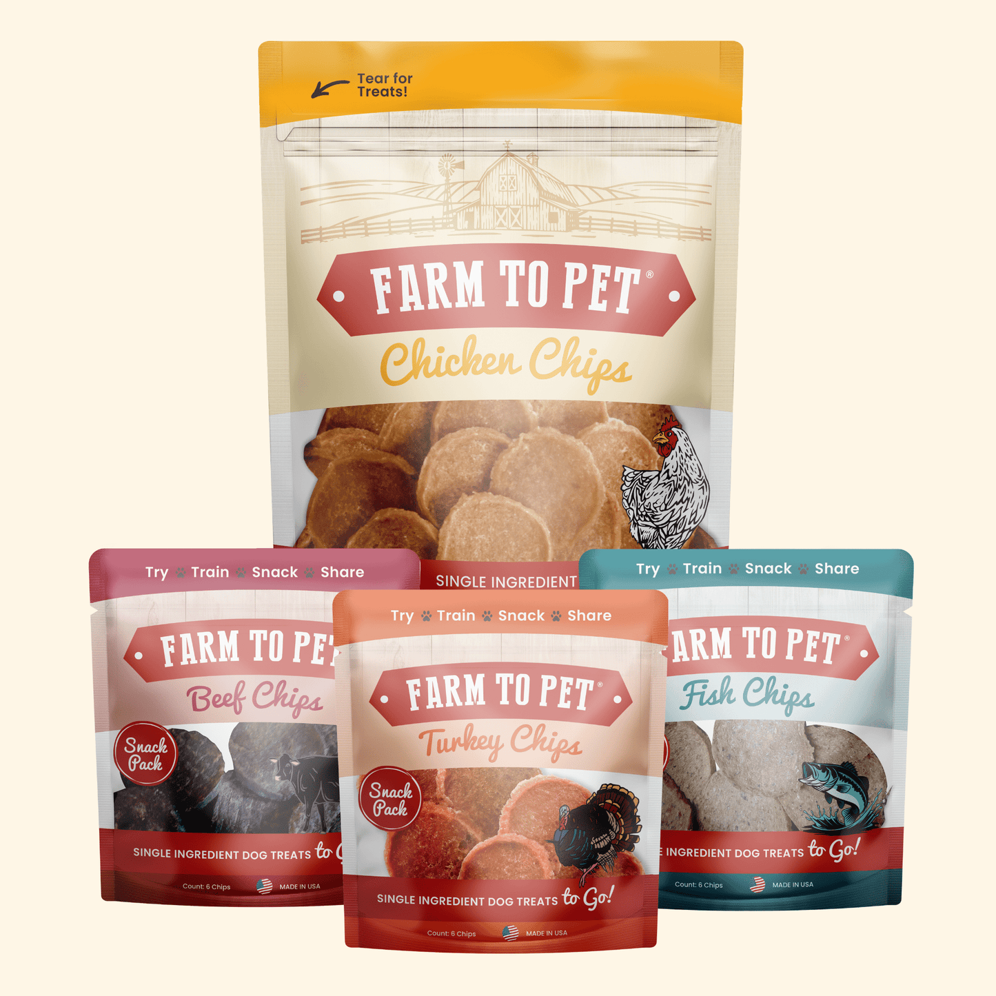 Farm to Pet Puppy Pack Single-Ingredient Dog Treat Starter Pack