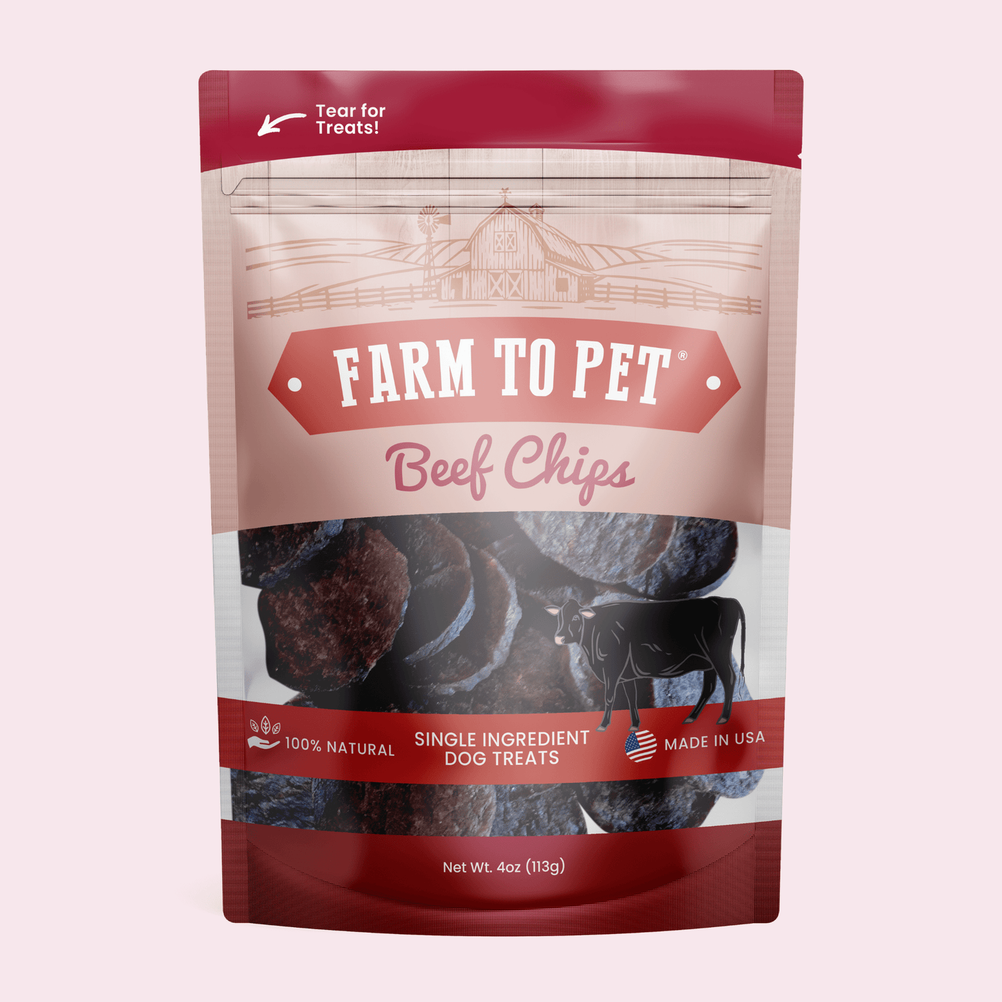 Farm to Pet Beef Chips Single-Ingredient Dog Treats