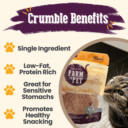 Farm to Pet Chicken Crumbles Single-Ingredient Cat Treats