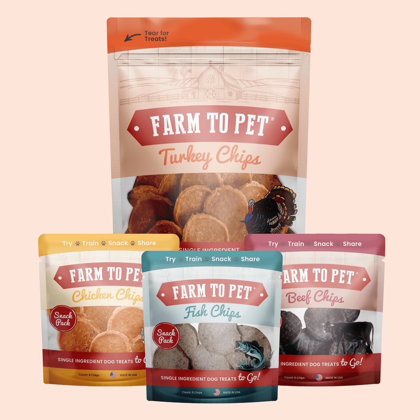 Farm to Pet Puppy Pack Single-Ingredient Dog Treat Starter Pack