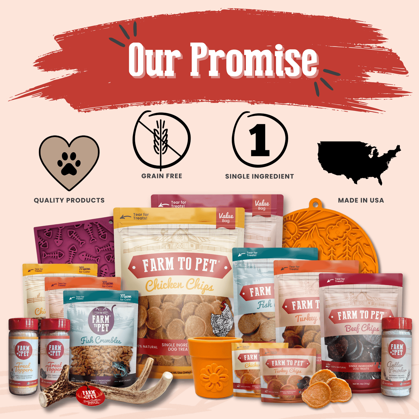 Farm to Pet Puppy Pack Single-Ingredient Dog Treat Starter Pack