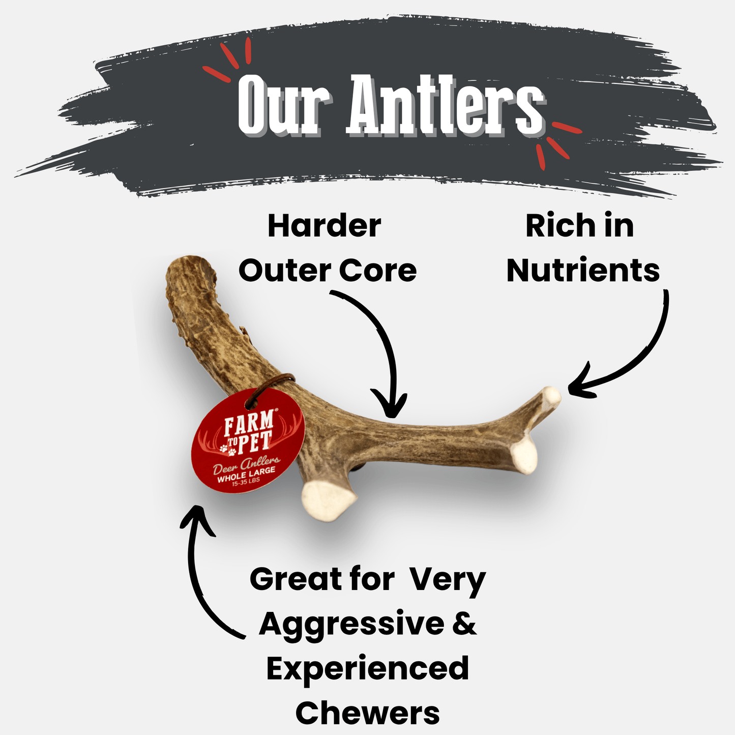 Farm to Pet Deer Antler Dog Chews