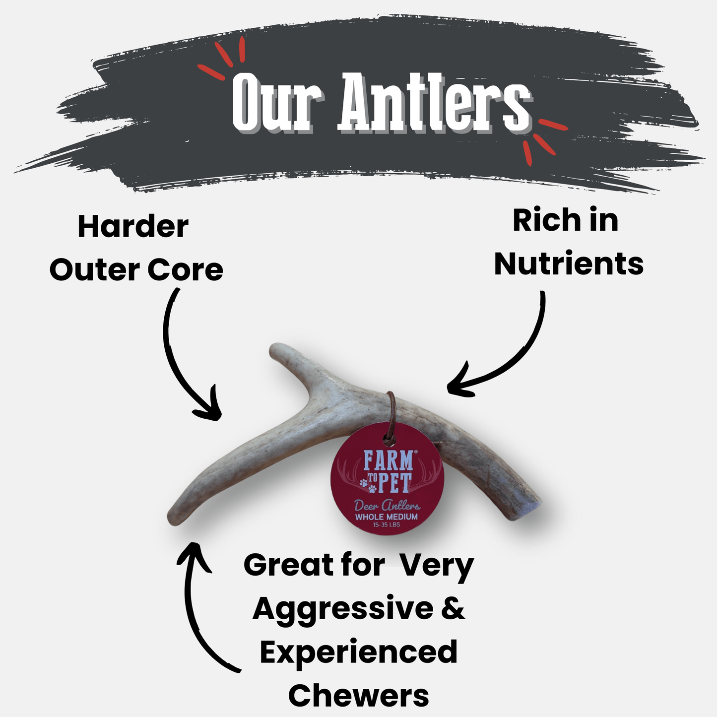 Farm to Pet Deer Antler Dog Chews