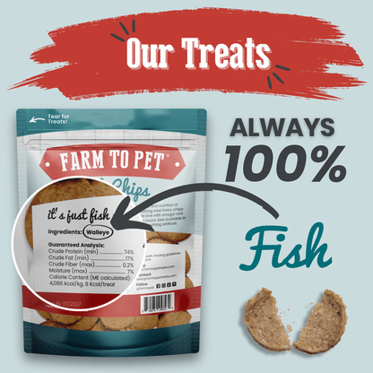 Farm to Pet Fish Chips Wild-Caught Walleye Dog Treats
